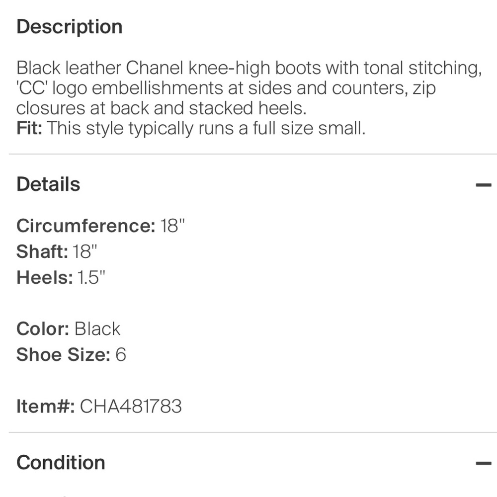 Chanel leather knee high boots - Picture 6 of 6